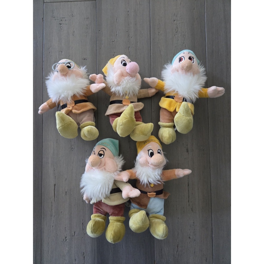Disney"The Seven Dwarfs" 8" Mini Plush Set of 5 Sleepy Doc Sneezy Bashful Happy
